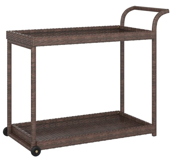 Barna polyrattan bárkocsi 100 x 45 x 83 cm
