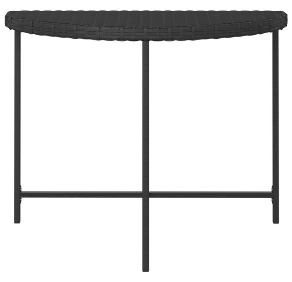 Fekete polyrattan kerti asztal 100 x 50 x 75 cm