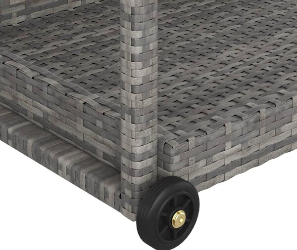 Szürke polyrattan bárkocsi 100 x 45 x 83 cm