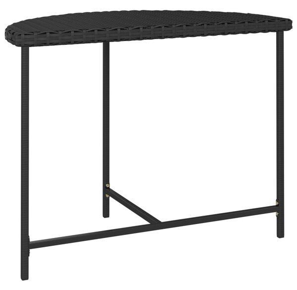 Fekete polyrattan kerti asztal 100 x 50 x 75 cm