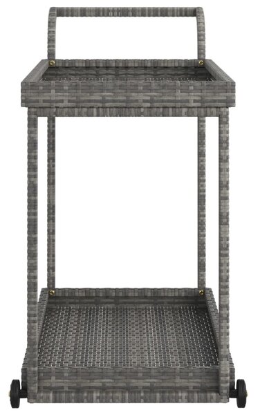 Szürke polyrattan bárkocsi 100 x 45 x 83 cm