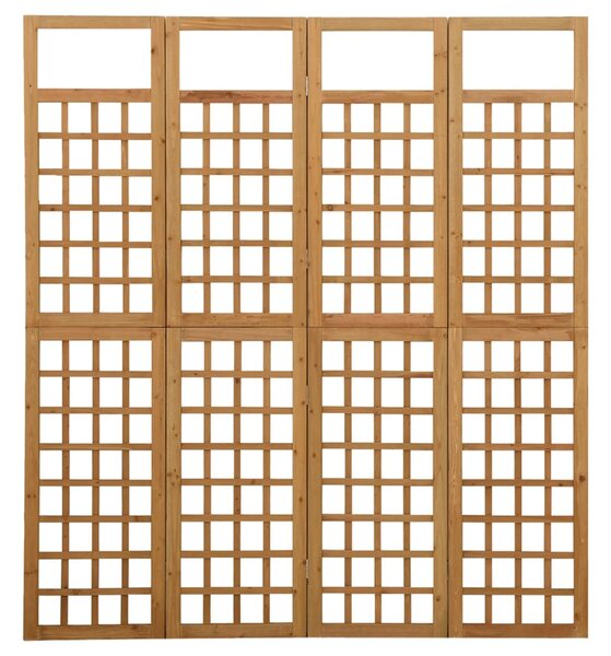 4 paneles tömör fenyőfa térelválasztó/lugasrács 161 x 180 cm