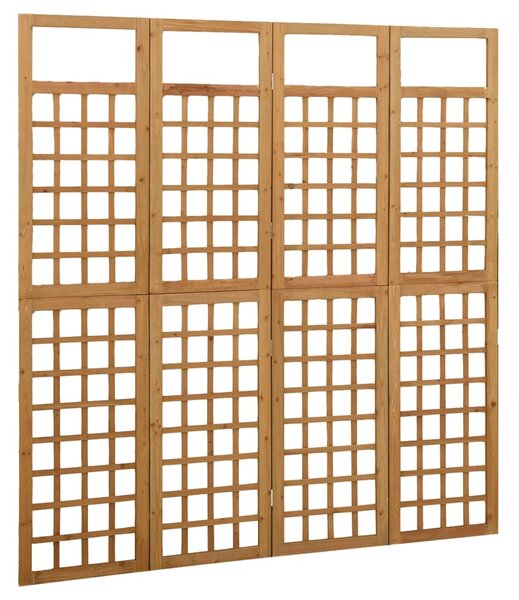 4 paneles tömör fenyőfa térelválasztó/lugasrács 161 x 180 cm
