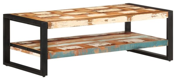Tömör újrahasznosított fa dohányzóasztal 120 x 60 x 40 cm