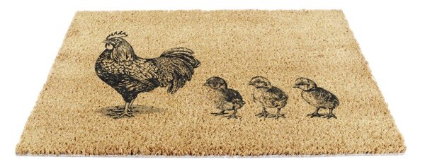 Kókuszrost lábtörlő 40x60 cm Chickens and Chicks – Artsy Doormats