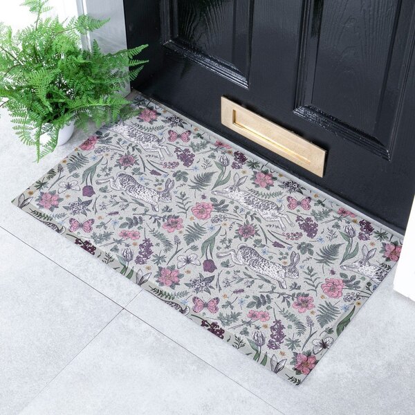 PVC lábtörlő 40x70 cm Hare Wildflowers – Artsy Doormats