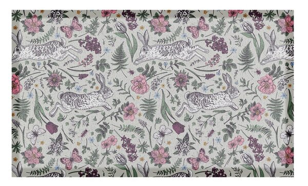 PVC lábtörlő 40x70 cm Hare Wildflowers – Artsy Doormats