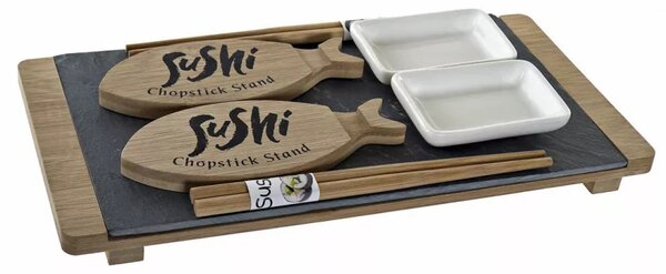 Sushi szett 9 db-os, bambusz táblán