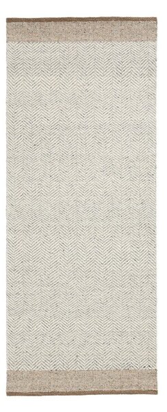 Bézs kétoldalas-kézi szövésű gyapjú futószőnyeg 80x200 cm Nifelia – Kave Home