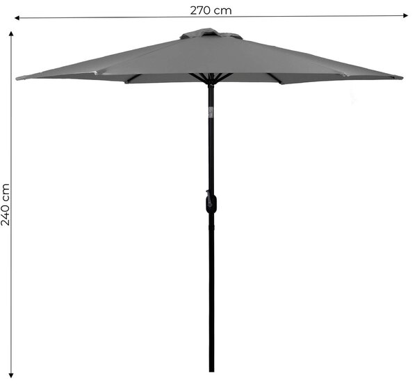 ModernHome dönthető kerti napernyő 270 cm - szürke
