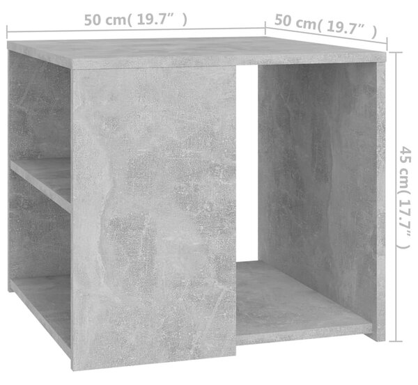 Betonszürke szerelt fa kisasztal 50 x 50 x 45 cm