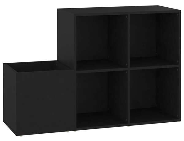 Fekete szerelt fa előszobai cipősszekrény 105 x 35,5 x 70 cm