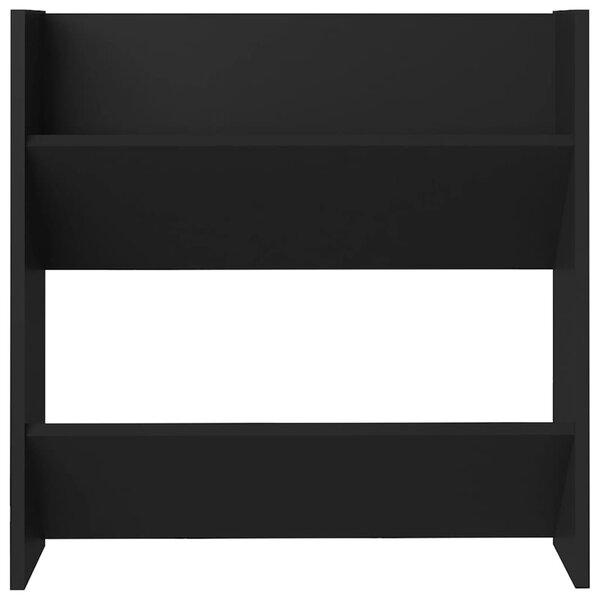 4 db fekete szerelt fa fali cipősszekrény 60 x 18 x 60 cm