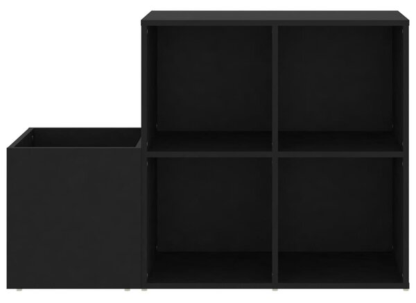 Fekete szerelt fa előszobai cipősszekrény 105 x 35,5 x 70 cm