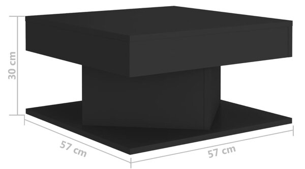 Fekete szerelt fa dohányzóasztal 57 x 57 x 30 cm