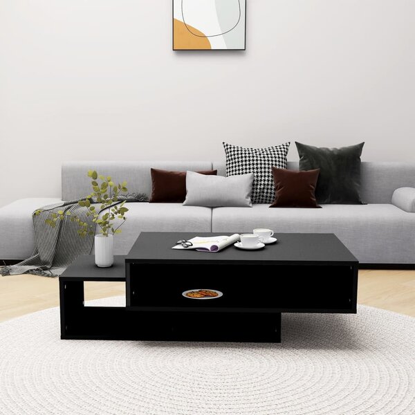 Fekete szerelt fa dohányzóasztal 105 x 55 x 32 cm