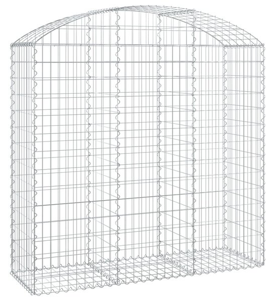 Íves horganyzott vas gabion kosár 150x50x140/160 cm