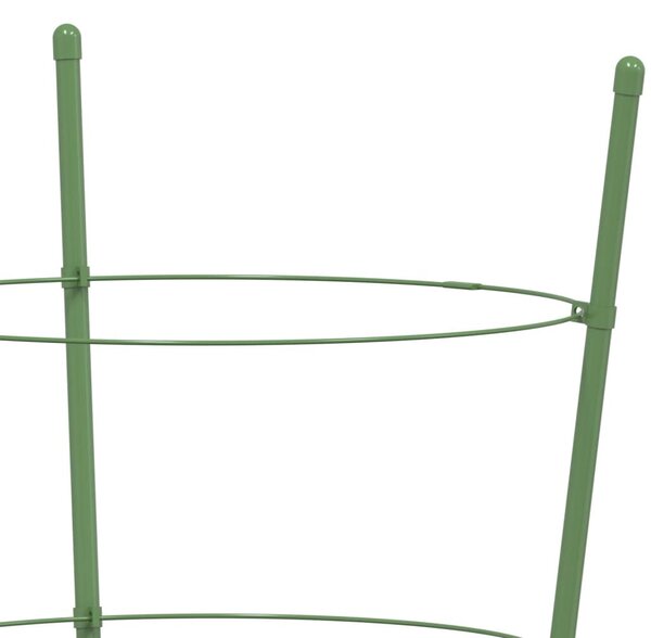 5 db zöld acél kerti növénytámasz 4 gyűrűvel 90 cm