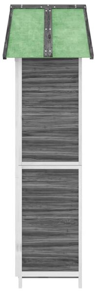 Szürke tömör fenyőfa kerti szerszámtároló 89 x 52,5 x 175 cm