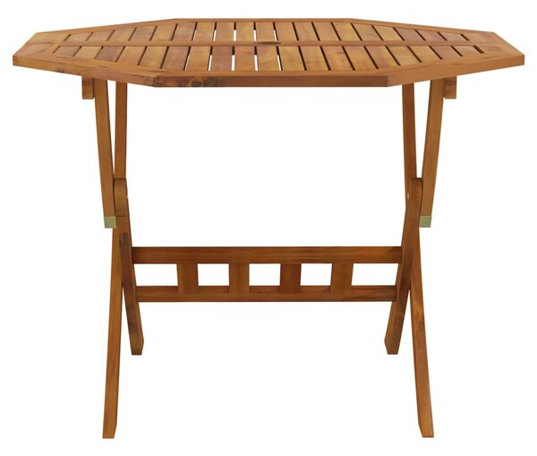 Tömör akácfa összecsukható kerti asztal 90 x 75 cm