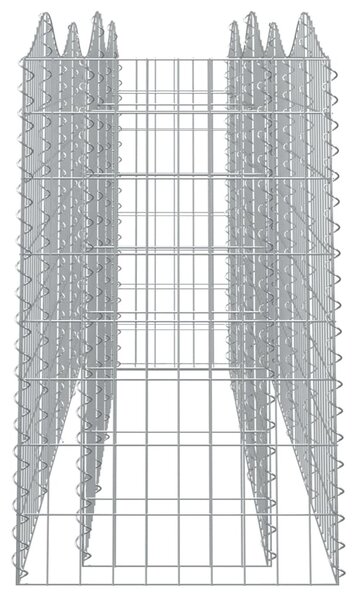 Íves horganyzott vas gabion magaságyás 200x50x100 cm