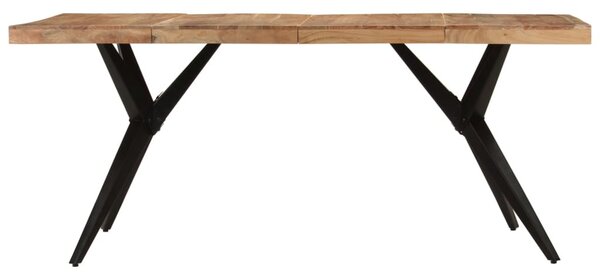 Fekete tömör akácfa étkezőasztal 180 x 90 x 77 cm