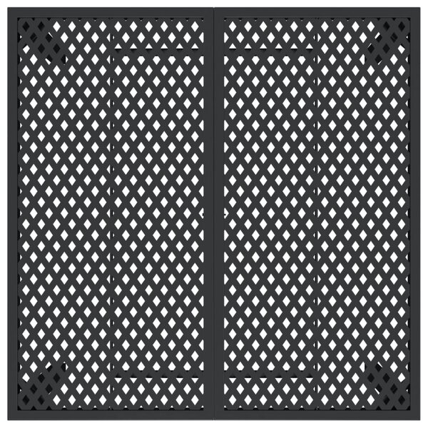 Antracitszürke acél kerti asztal 100 x 100 x 72 cm