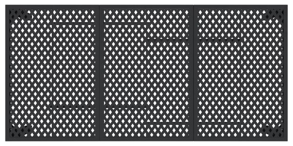 Antracitszürke acél kerti asztal 165 x 80 x 72 cm