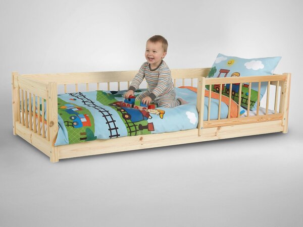 Wilsondo LESZANKA gyerek fa montessori ágy 80x180 - natúr borovi
