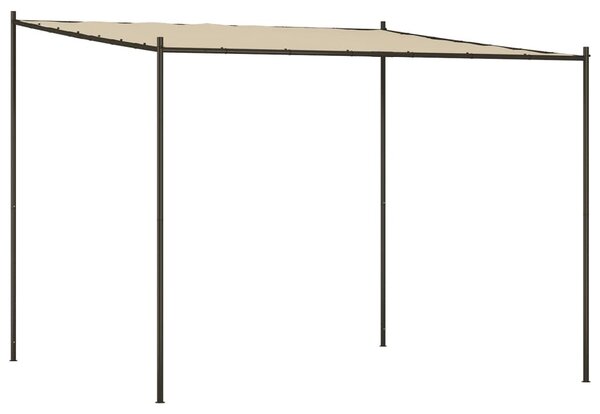 Bézs szövet és acél pavilon 3 x 3 m 180 g/m²