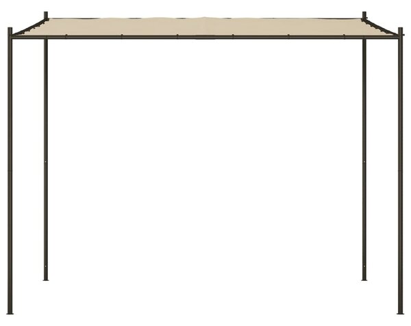 Bézs szövet és acél pavilon 3 x 3 m 180 g/m²