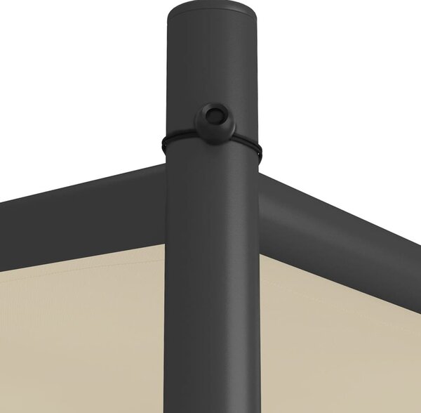 Bézs szövet és acél pavilon 3 x 3 m 180 g/m²