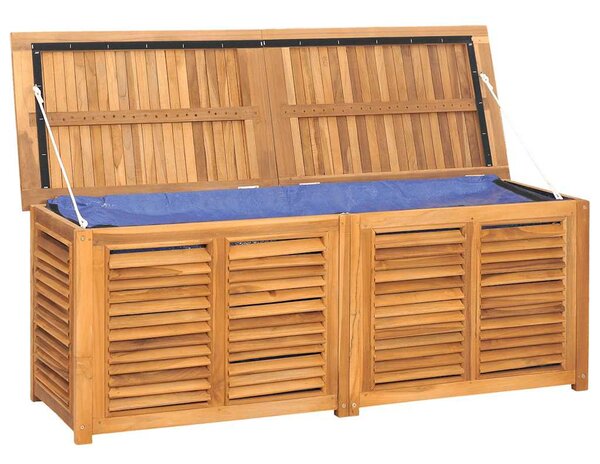 VidaXL tömör tíkfa kerti tárolóláda zsákkal 150 x 50 x 55 cm