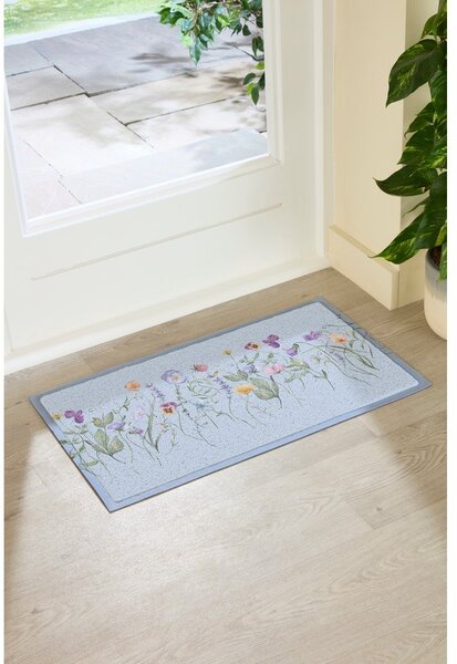 PVC lábtörlő 40x70 cm Blue Wild Flowers – Artsy Doormats