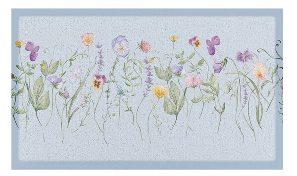 PVC lábtörlő 40x70 cm Blue Wild Flowers – Artsy Doormats