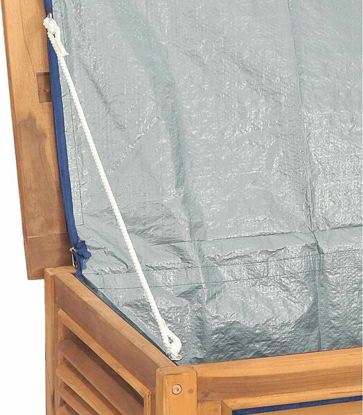 VidaXL tömör tíkfa kerti tárolóláda zsákkal 150 x 50 x 55 cm