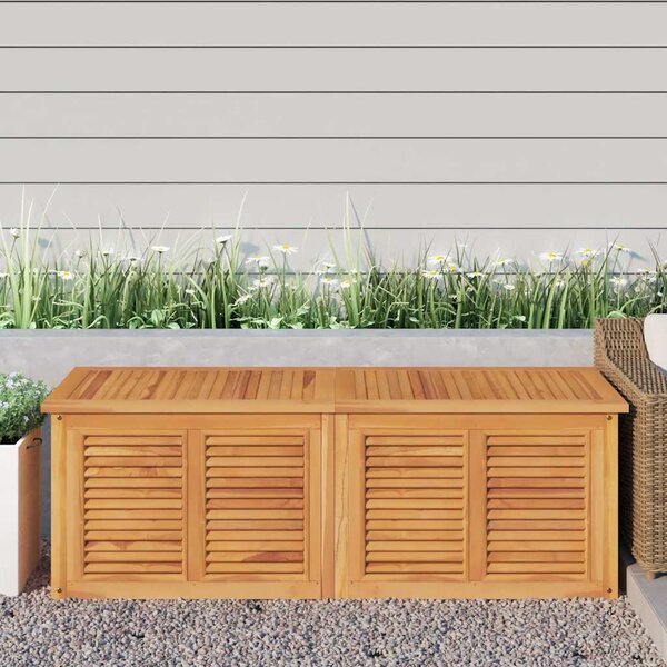 VidaXL tömör tíkfa kerti tárolóláda zsákkal 150 x 50 x 55 cm