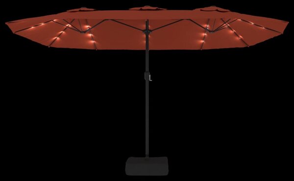 Terrakotta dupla tetős LED-es napernyő 449x265 cm