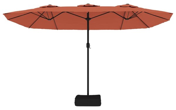 Terrakotta dupla tetős LED-es napernyő 449x265 cm
