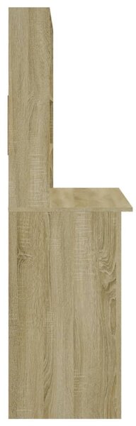 Sonoma tölgy szerelt fa íróasztal polcokkal 102 x 45 x 148 cm