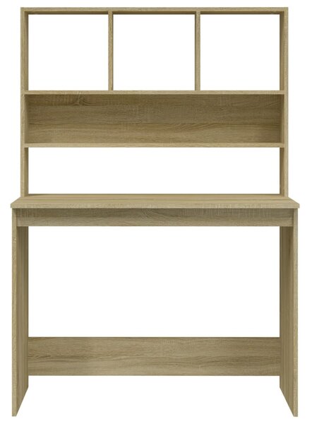 Sonoma tölgy szerelt fa íróasztal polcokkal 102 x 45 x 148 cm