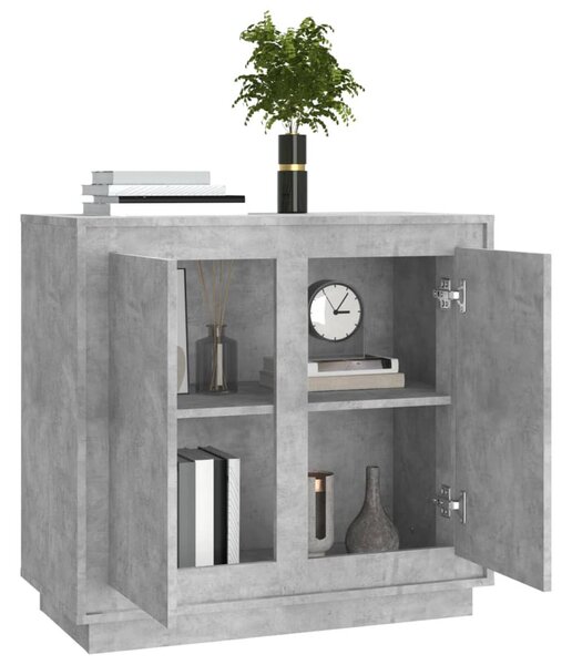 Betonszürke szerelt fa tálalószekrény 80 x 34 x 75 cm