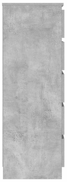 Betonszürke szerelt fa fiókos szekrény 60 x 36 x 103 cm