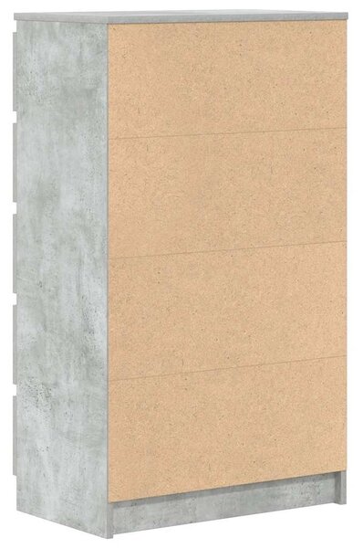 Betonszürke szerelt fa fiókos szekrény 60 x 36 x 103 cm
