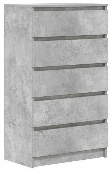 Betonszürke szerelt fa fiókos szekrény 60 x 36 x 103 cm