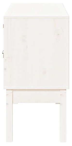 Fehér tömör fenyőfa tálalószekrény 110 x 40 x 78 cm