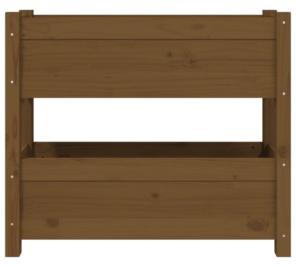 Mézbarna tömör fenyőfa növénytartó 77x25x66 cm