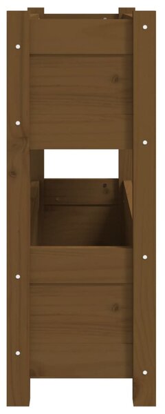 Mézbarna tömör fenyőfa növénytartó 77x25x66 cm