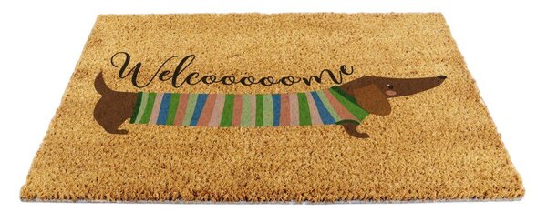 Kókuszrost lábtörlő 40x60 cm Welcome Sausage Dog – Artsy Doormats