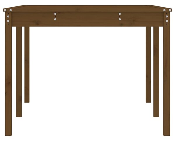 Mézbarna tömör fenyőfa kerti asztal 203,5 x 100 x 76 cm